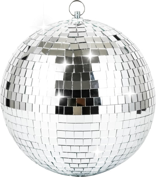 8" Disco Light Mirror Ball with Hanging Ring