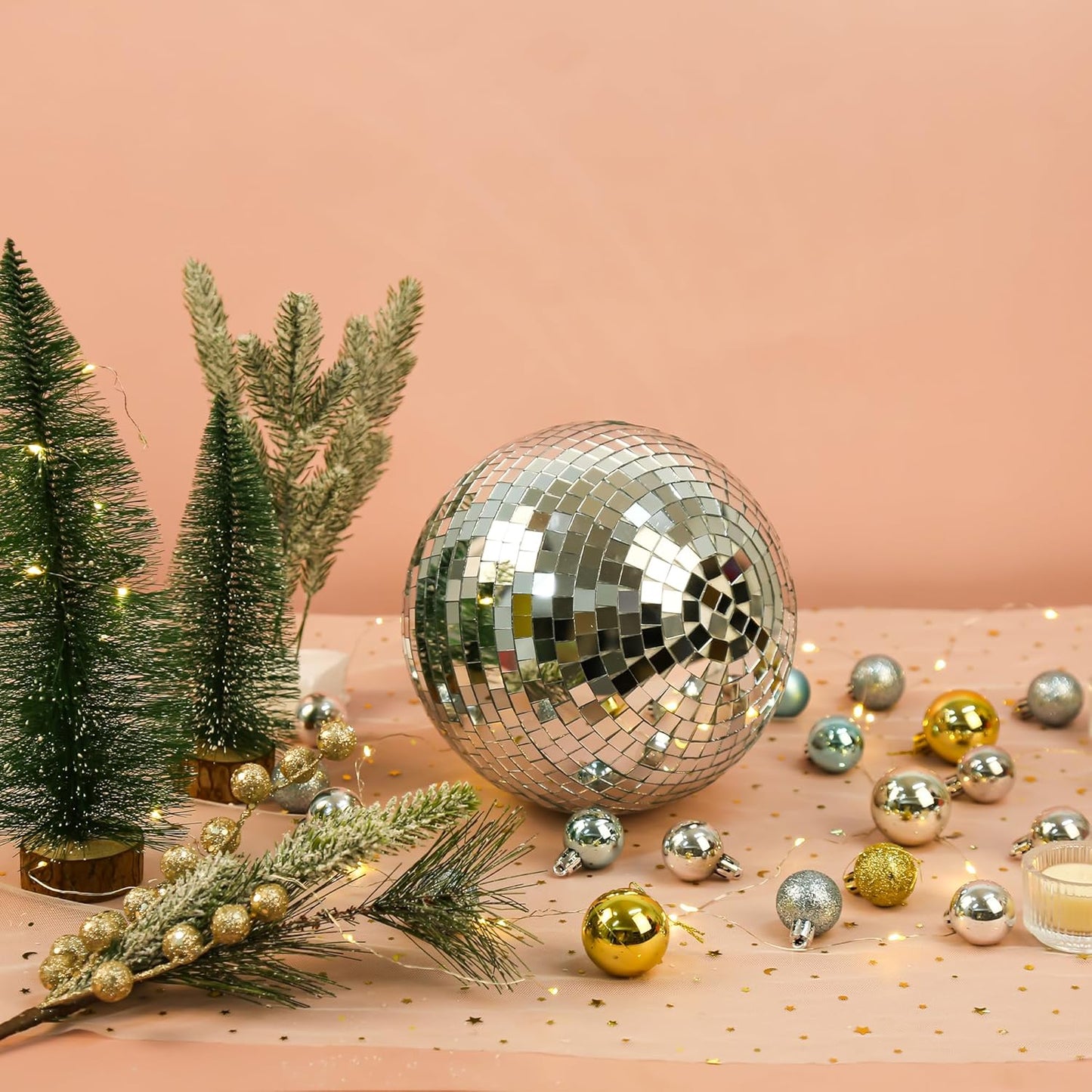 8" Disco Light Mirror Ball with Hanging Ring