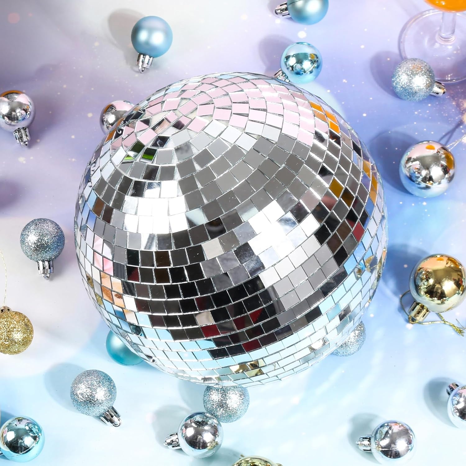 8" Disco Light Mirror Ball with Hanging Ring
