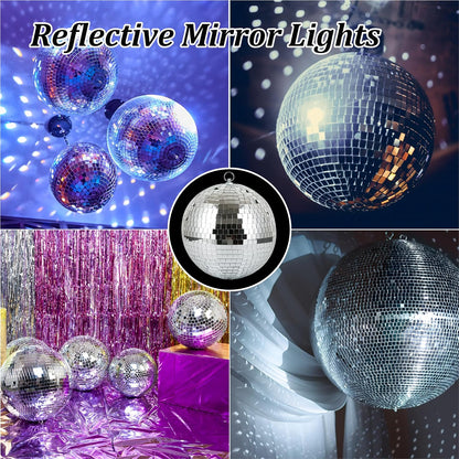 8" Disco Light Mirror Ball with Hanging Ring