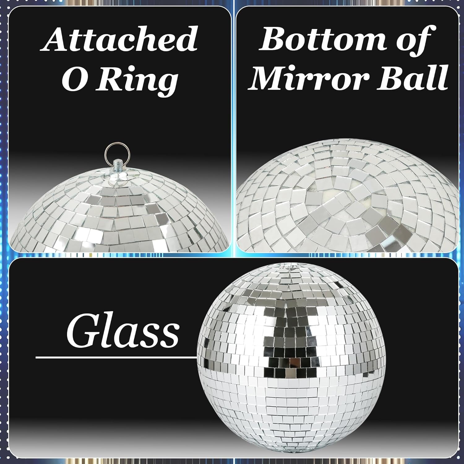 8" Disco Light Mirror Ball with Hanging Ring
