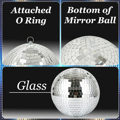 8" Disco Light Mirror Ball with Hanging Ring